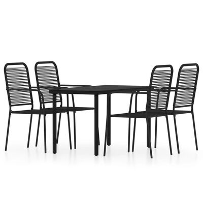 vidaXL 5 Piece Patio Dining Set Black