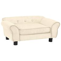 vidaXL Dog Sofa Cream 28.3"x17.7"x11.8" Plush