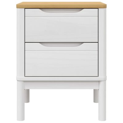 vidaXL Bedside Cabinet FLORO White 17.7"x15.4"x22.4" Solid Wood Pine