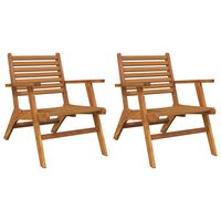 vidaXL Patio Chairs 2 pcs Solid Acacia Wood