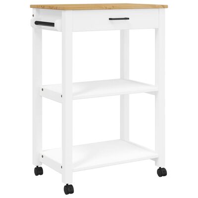 vidaXL Kitchen Trolley MONZA 23.6"x15.7"x35.4" Solid Wood Pine