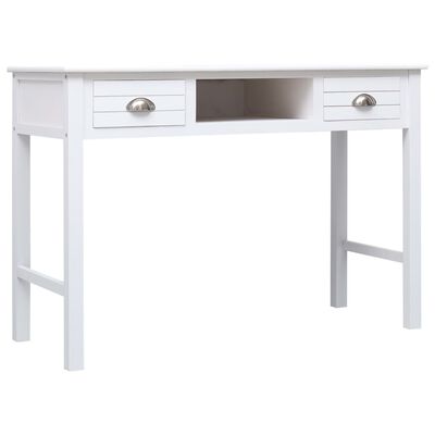 vidaXL Writing Desk White 43.3"x17.7"x29.9" Wood