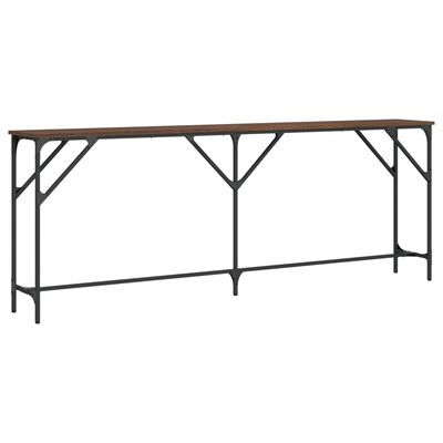 vidaXL Console Table Brown Oak 78.7"x11.4"x29.5" Engineered Wood