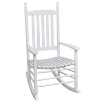 vidaXL Rocking Chair with Curved Seat White Wood