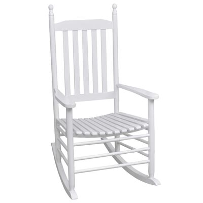 vidaXL Rocking Chair with Curved Seat White Wood