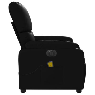 vidaXL Electric Massage Recliner Chair Black Faux Leather