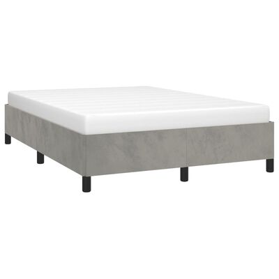 vidaXL Bed Frame Light Gray 53.9"x74.8" Full Velvet