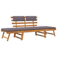 vidaXL 2-in-1 Patio Daybed with Cushion 74.8" Solid Acacia Wood