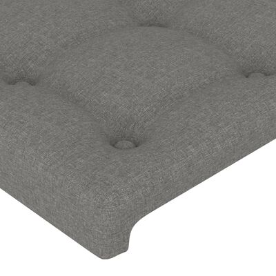 vidaXL LED Headboard Dark Gray 40.6"x6.3"x46.5"/50.4" Fabric