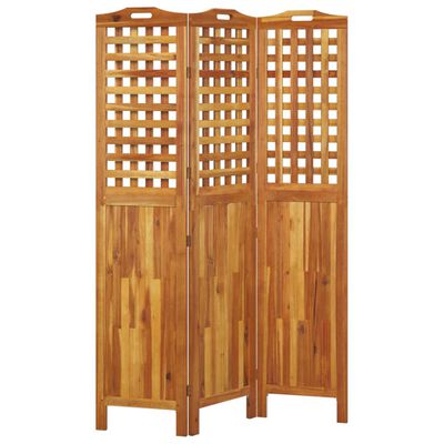 vidaXL 3-Panel Room Divider 47.8"x0.8"x70.9" Solid Wood Acacia