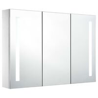 vidaXL LED Bathroom Mirror Cabinet 35"x5.5"x24.4"