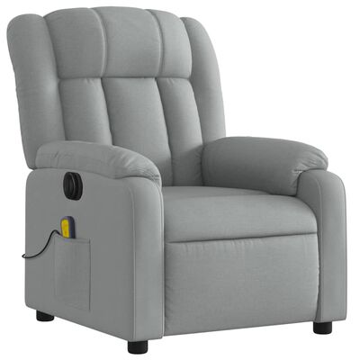 vidaXL Electric Massage Recliner Chair Light Gray Fabric