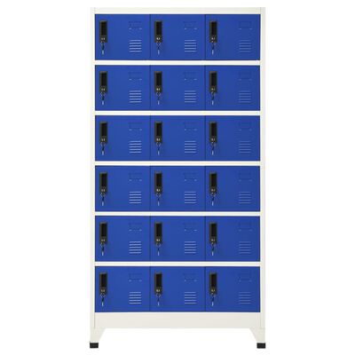 vidaXL Locker Cabinet Gray and Blue 35.4"x15.7"x70.9" Steel