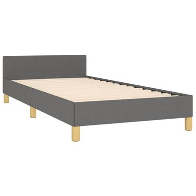 vidaXL Bed Frame with Headboard Dark Gray 39.4"x79.9" Twin XL Fabric