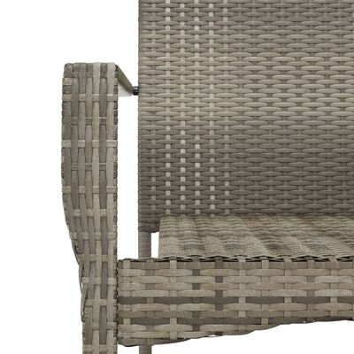 vidaXL Patio Chairs with Cushions 4 pcs Poly Rattan Gray