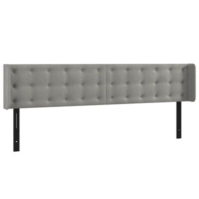 vidaXL LED Headboard Light Gray 79.9"x6.3"x30.7"/34.6" Velvet