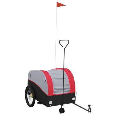 vidaXL Bike Trailer Black and Red 99.2 lb Iron