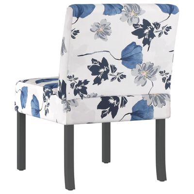 vidaXL Slipper Chair Blue Flower Fabric