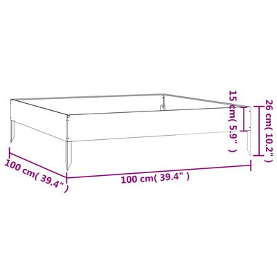 vidaXL Garden Raised Bed 39.4"x39.4"x10.2" Corten Steel