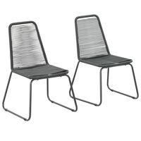 vidaXL Patio Chairs 2 pcs Poly Rattan Black