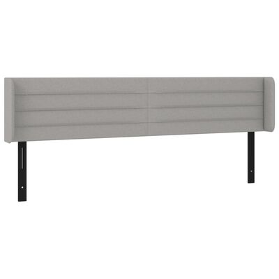 vidaXL LED Headboard Light Gray 72"x6.3"x30.7"/34.6" Fabric