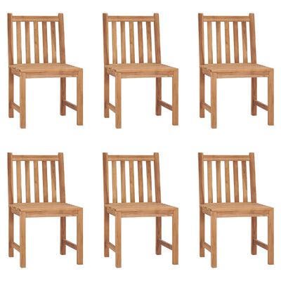 vidaXL Patio Chairs 6 pcs Solid Teak Wood