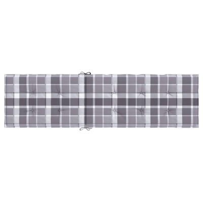 vidaXL Deck Chair Cushion Gray Check Pattern (29.5"+41.3")x19.7"x1.6"