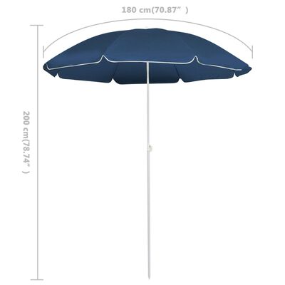 vidaXL Garden Parasol with Steel Pole Blue 70.9"