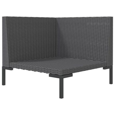 vidaXL 8 Piece Patio Lounge Set with Cushions Poly Rattan Dark Gray