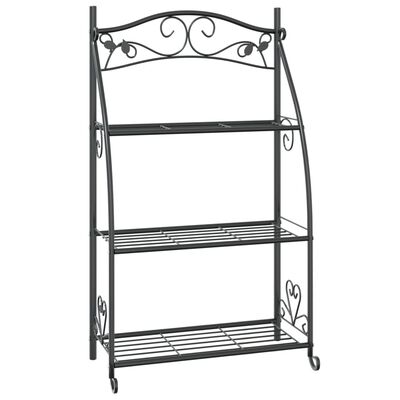 vidaXL Flower Rack Black 22"x11.8"x37.8" Steel