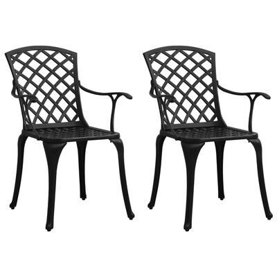 vidaXL 3 Piece Bistro Set Cast Aluminum Black