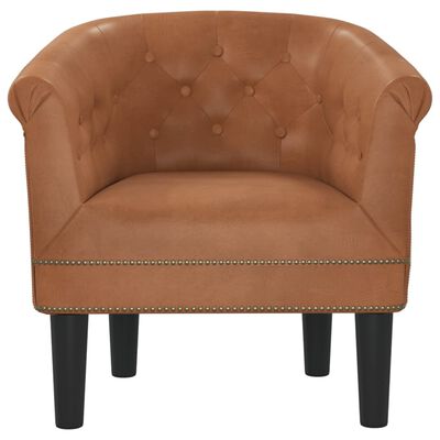 vidaXL Tub Chair Brown Faux Leather