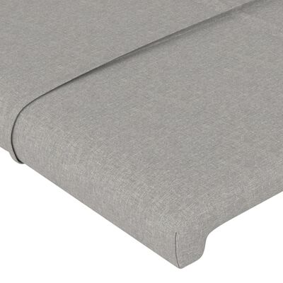 vidaXL Headboard with Ears Light Gray 57.9"x9.1"x46.5"/50.4" Fabric