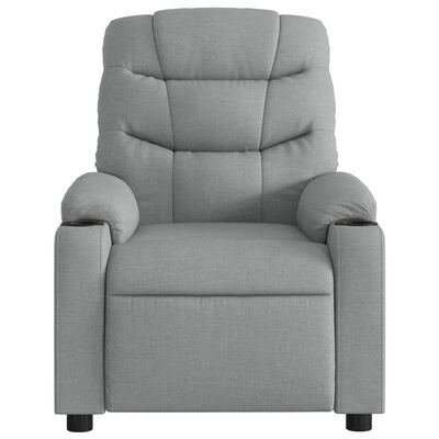 vidaXL Massage Recliner Chair Light Gray Fabric