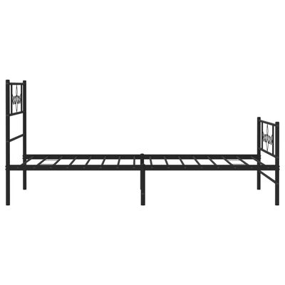 vidaXL Metal Bed Frame without Mattress with Footboard Black 39.4"x78.7"