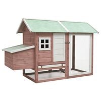 vidaXL Chicken Cage Mocha 66.9"x31.9"x43.3" Solid Pine & Fir Wood