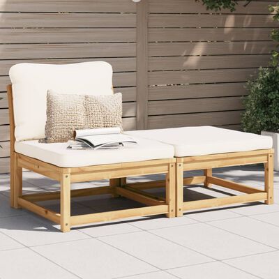 vidaXL 3 Piece Patio Lounge Set with Cushions Solid Wood Acacia