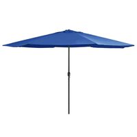 vidaXL Outdoor Parasol with Metal Pole 153.5" Azure Blue