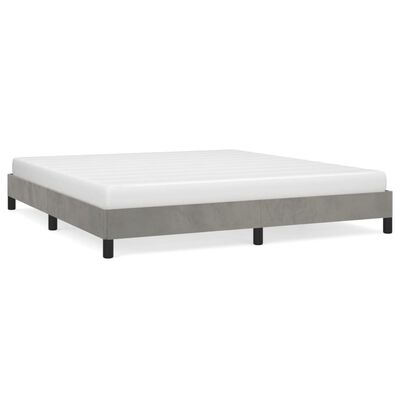 vidaXL Bed Frame Light Gray 72"x83.9" California King Velvet