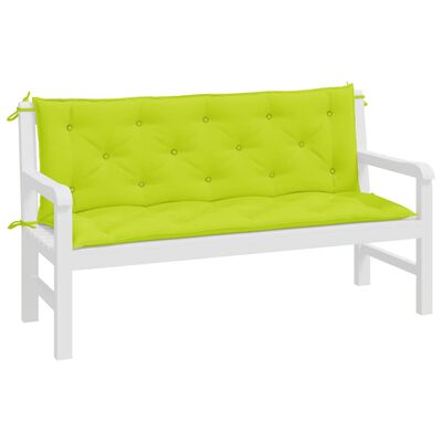 vidaXL Garden Bench Cushions 2pcs Bright Green 59.1"x19.7"x2.8" Oxford Fabric