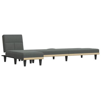 vidaXL L-shaped Sofa Bed Dark Gray 100.4"x55.1"x27.6" Fabric