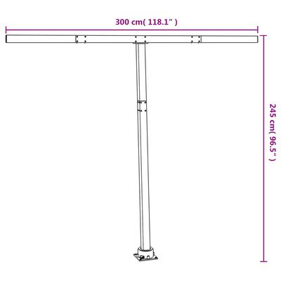 vidaXL Awning Post Set Anthracite 118.1"x96.5" Iron