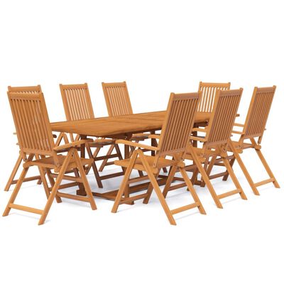 vidaXL 9 Piece Patio Dining Set Solid Wood Acacia