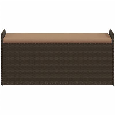 vidaXL Storage Bench with Cushion Brown 45.3"x20.1"x20.5" Poly Rattan