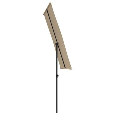 vidaXL Garden Parasol with Aluminum Pole 70.9"x43.3" Taupe