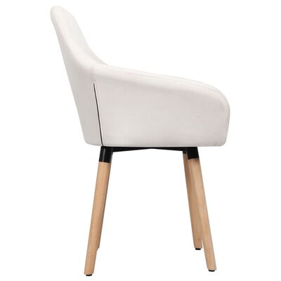 vidaXL Dining Chairs 2 pcs Cream Fabric