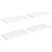 vidaXL Floating Wall Shelves 4 pcs White 19.7"x9.1"x1.5" MDF