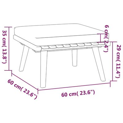 vidaXL 4 Piece Patio Lounge Set with Cushions Solid Acacia Wood