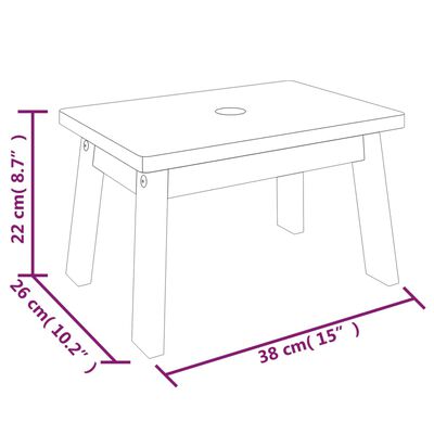 vidaXL Step Stool 15"x10.2"x8.7" Solid Wood Acacia