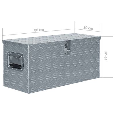 vidaXL Aluminum Box 31.5"x11.8"x13.8" Silver